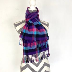 Plain checkered purple/pink scarf no tags no brand